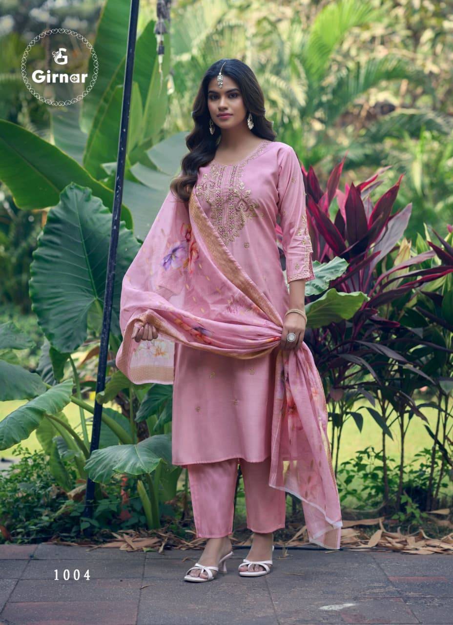  DHVANI VOL-1 By Girnar 1001 To 1008 Series Beautiful Festive Suits Colourful Stylish ROMAN SILK readymade dresses At Wholesale Price
